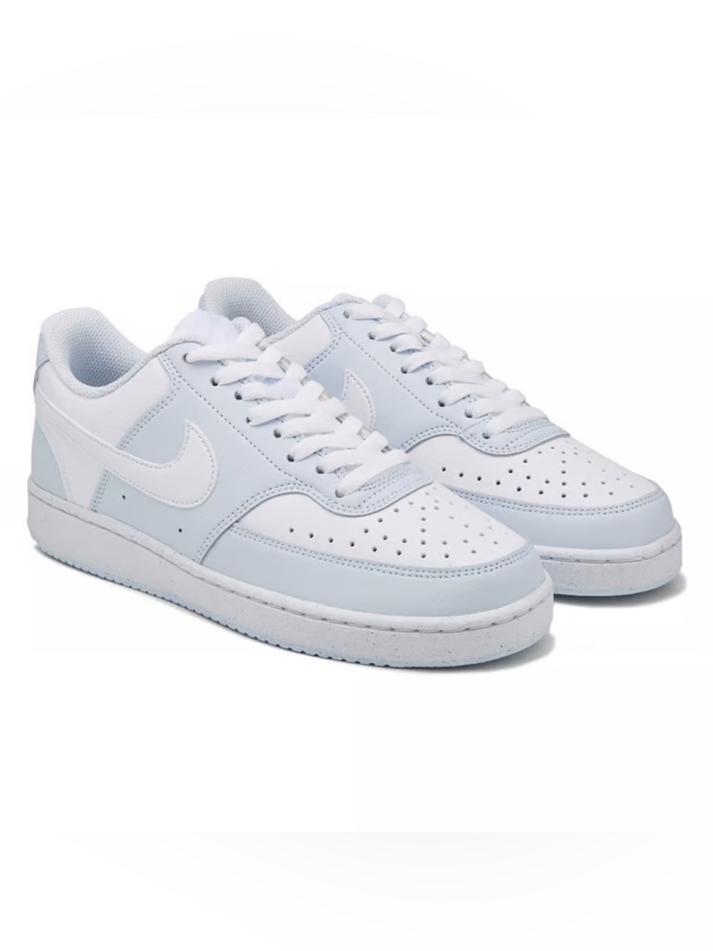 Nike White and Light Blue Low-Top Sneakers